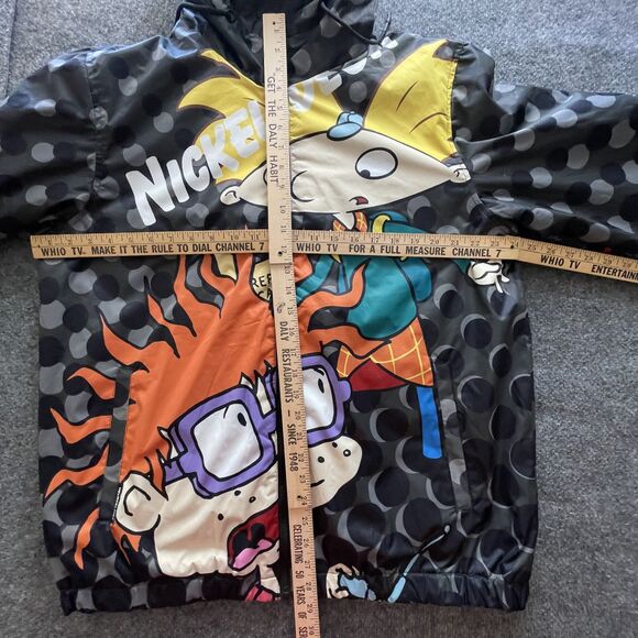 Members Only x Nickelodeon Jacket Menβs Large Black 90s Cartoon Rug Rats Arnold - Picture 8 of 13